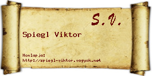 Spiegl Viktor névjegykártya